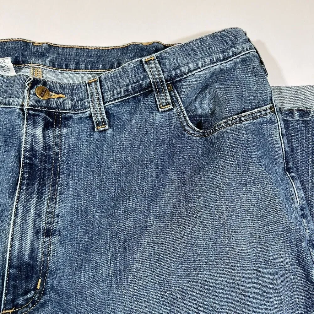 Carhartt BD1483-M Relaxed Fit Medium Wash Denim Jeans Pants Men's 46x30